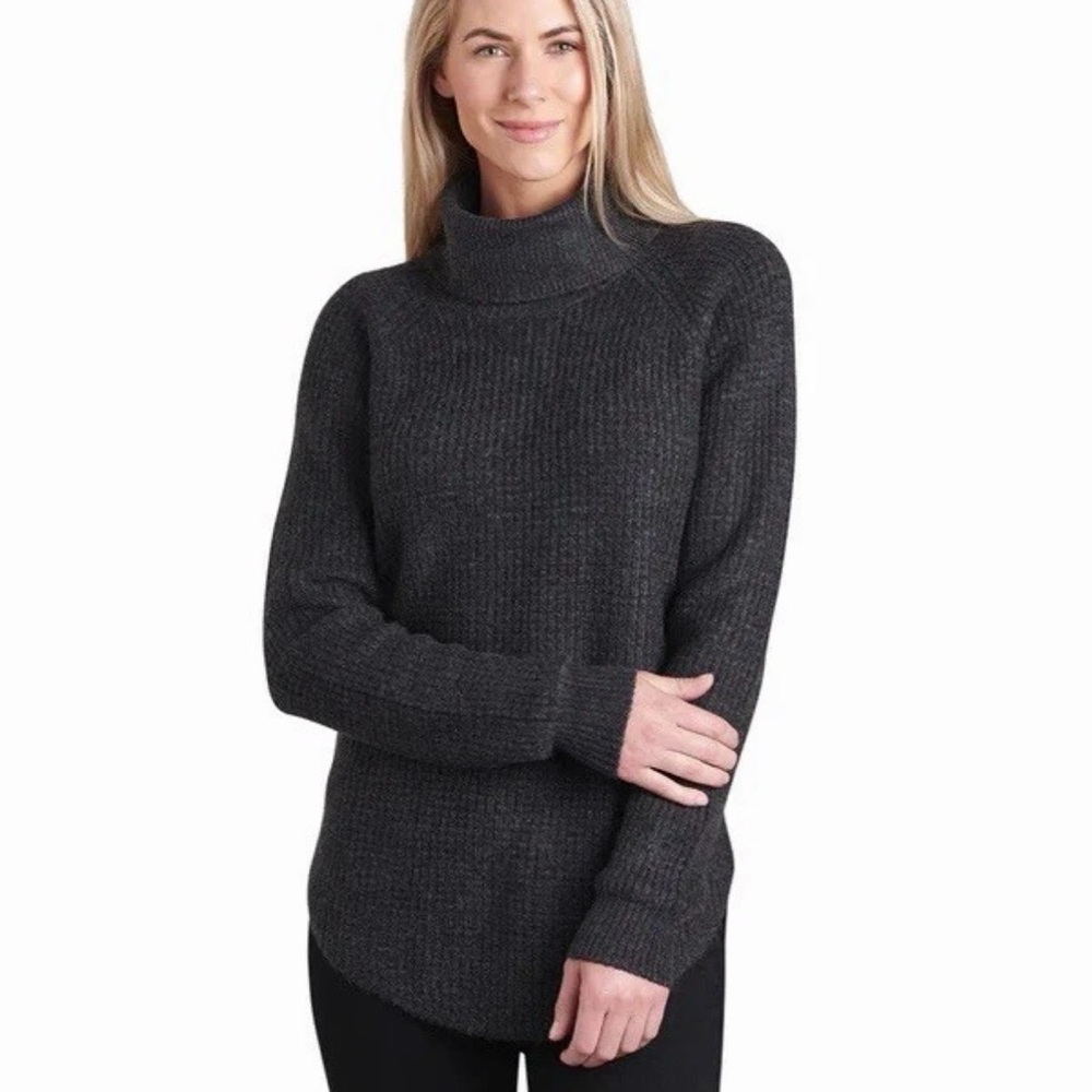 Kuhl Sienna pavement gray chunky knit sweater